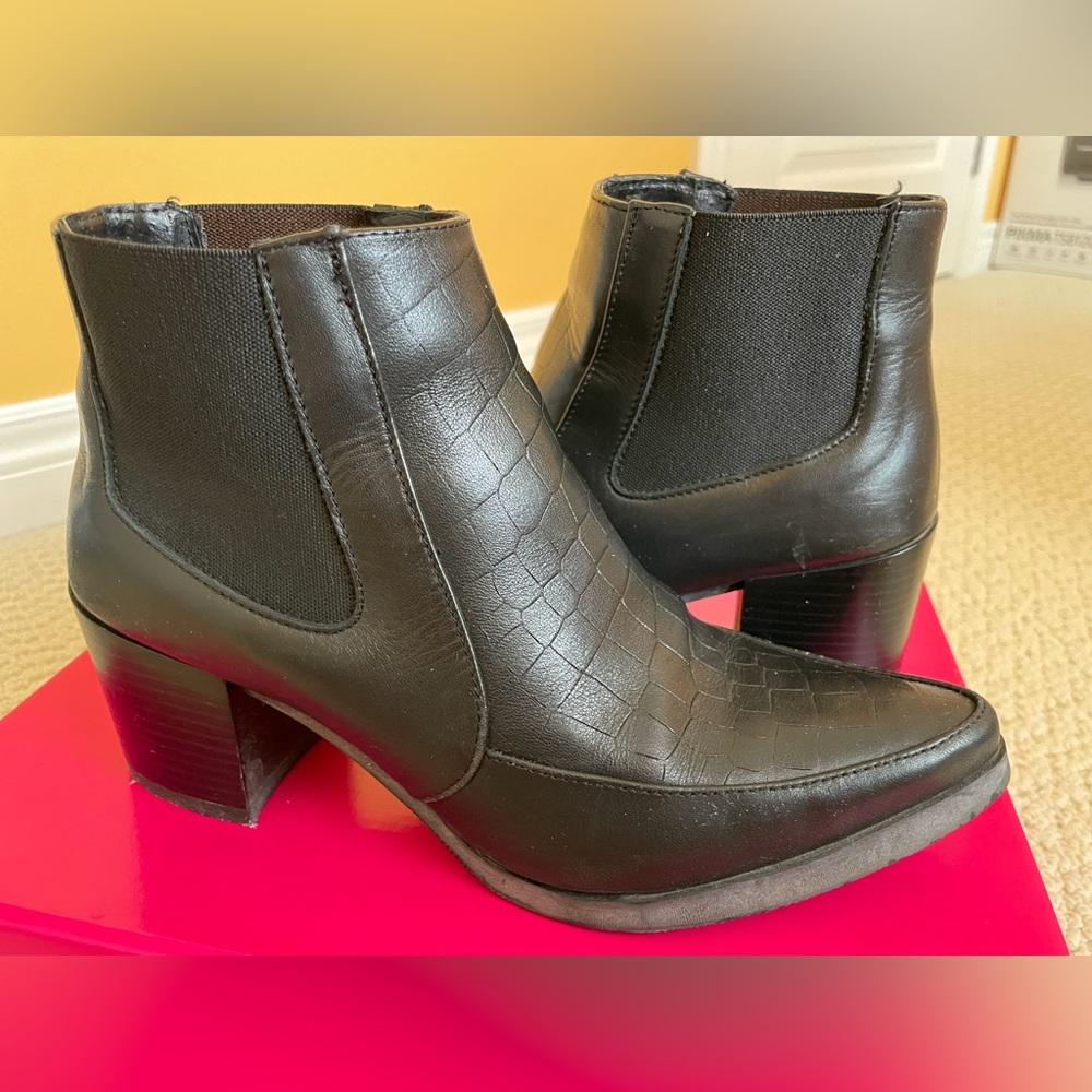 Browns B2 Croc Leather Chelsea Booties